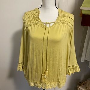 Boho yellow blouse